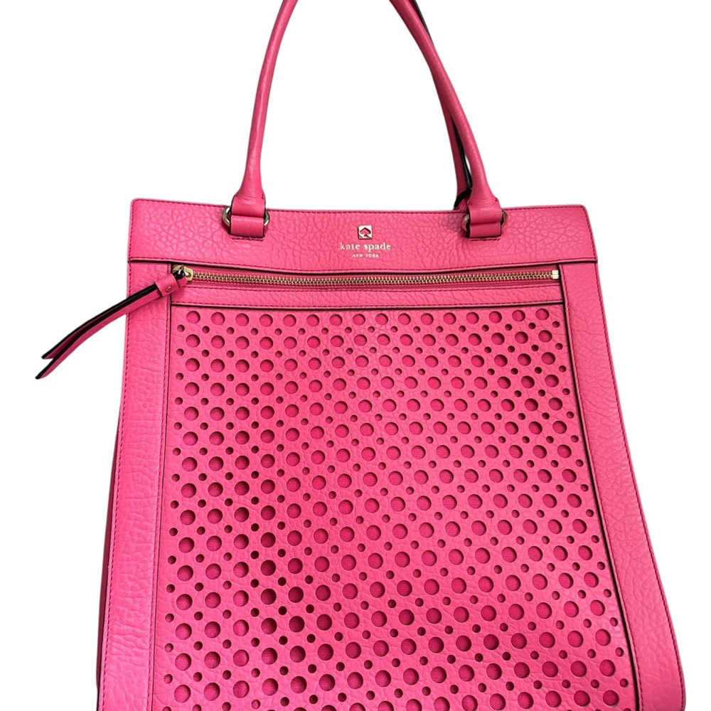 Kate Spade Vibrant Pink Perforated Tote